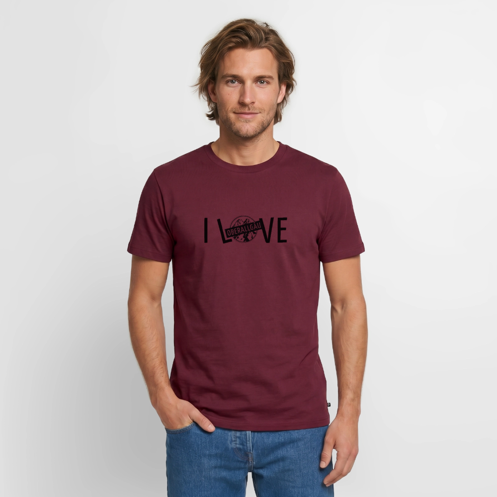 Männer Premium T-Shirt | I LOVE - Burgunderrot