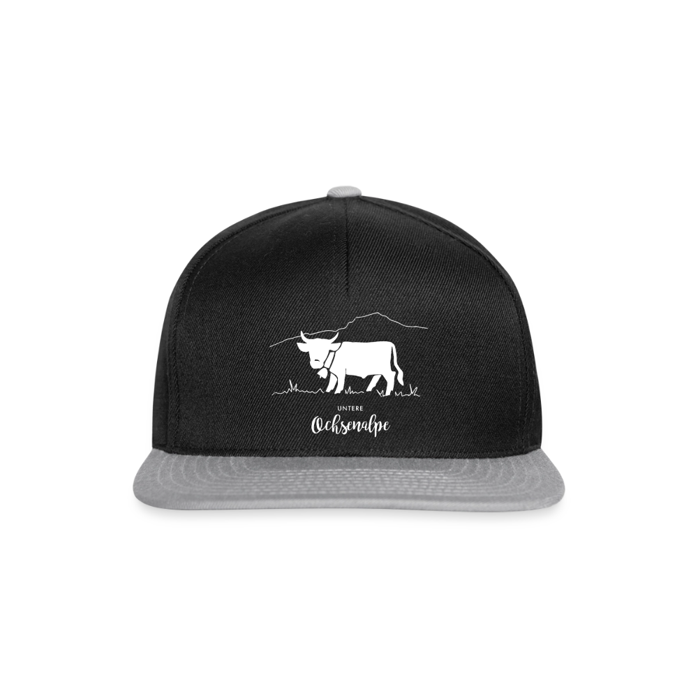 Snapback Cap | Untere Ochsenalpe - Schwarz/Grau