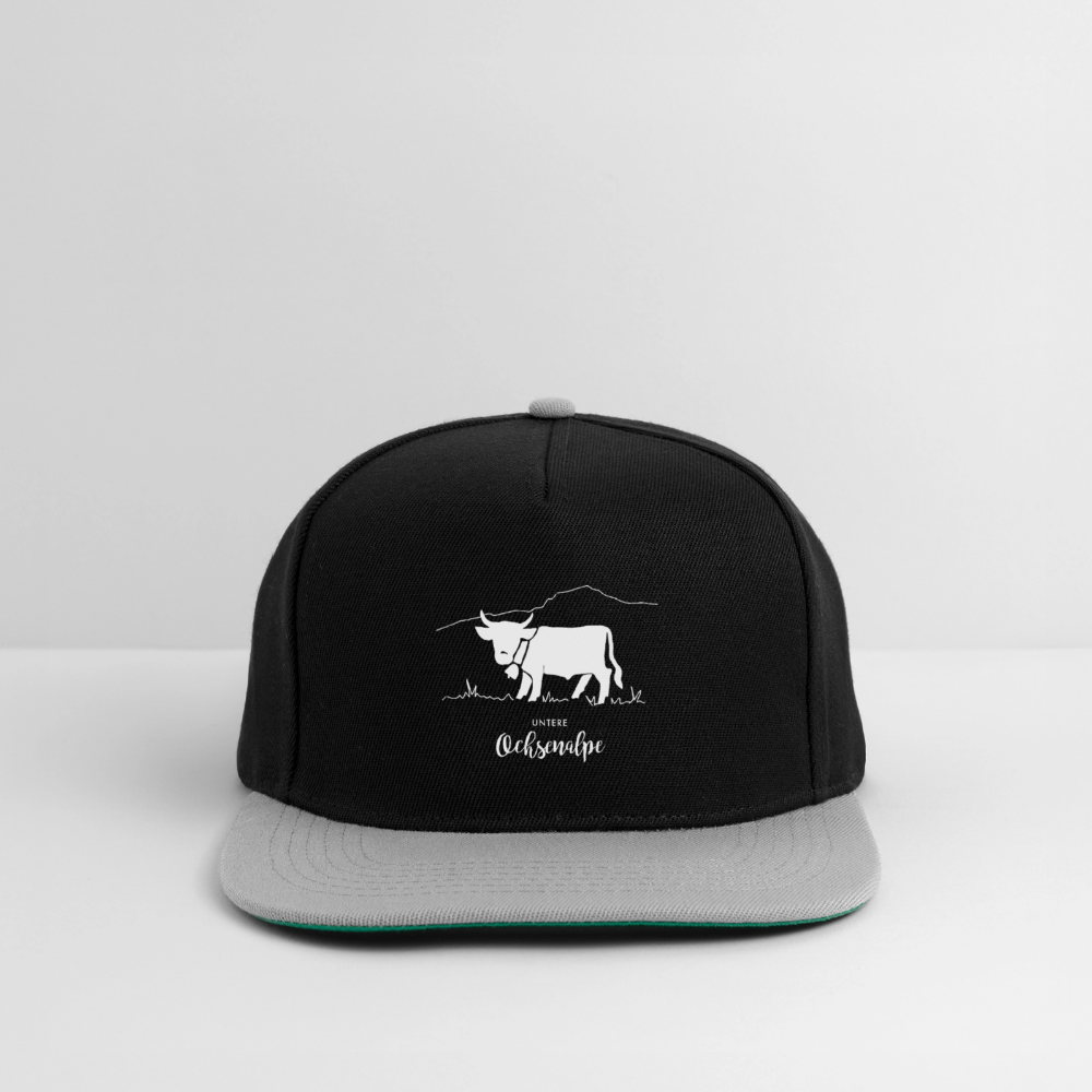 Snapback Cap | Untere Ochsenalpe - Schwarz/Grau