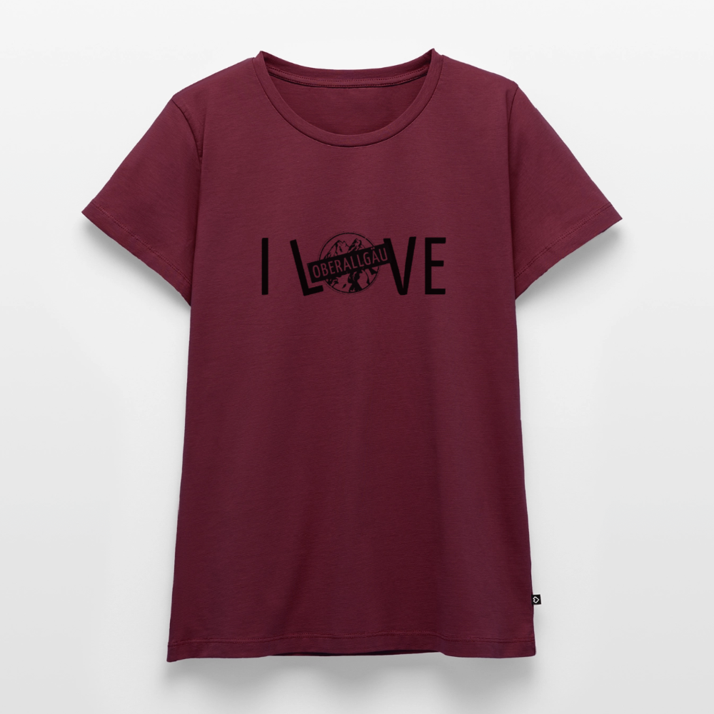 Frauen Premium T-Shirt | I LOVE - Burgunderrot