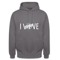 Unisex Hoodie | I LOVE - Mittelgrau