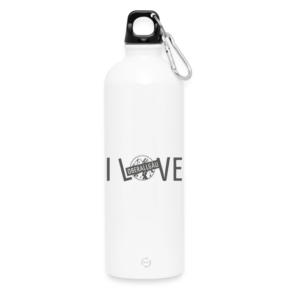 Trinkflasche mit Karabiner 750 ml | I LOVE - Weiß