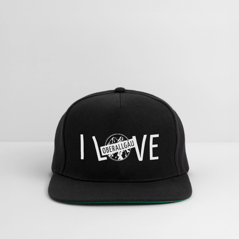 Snapback Cap | I LOVE - Schwarz/Schwarz