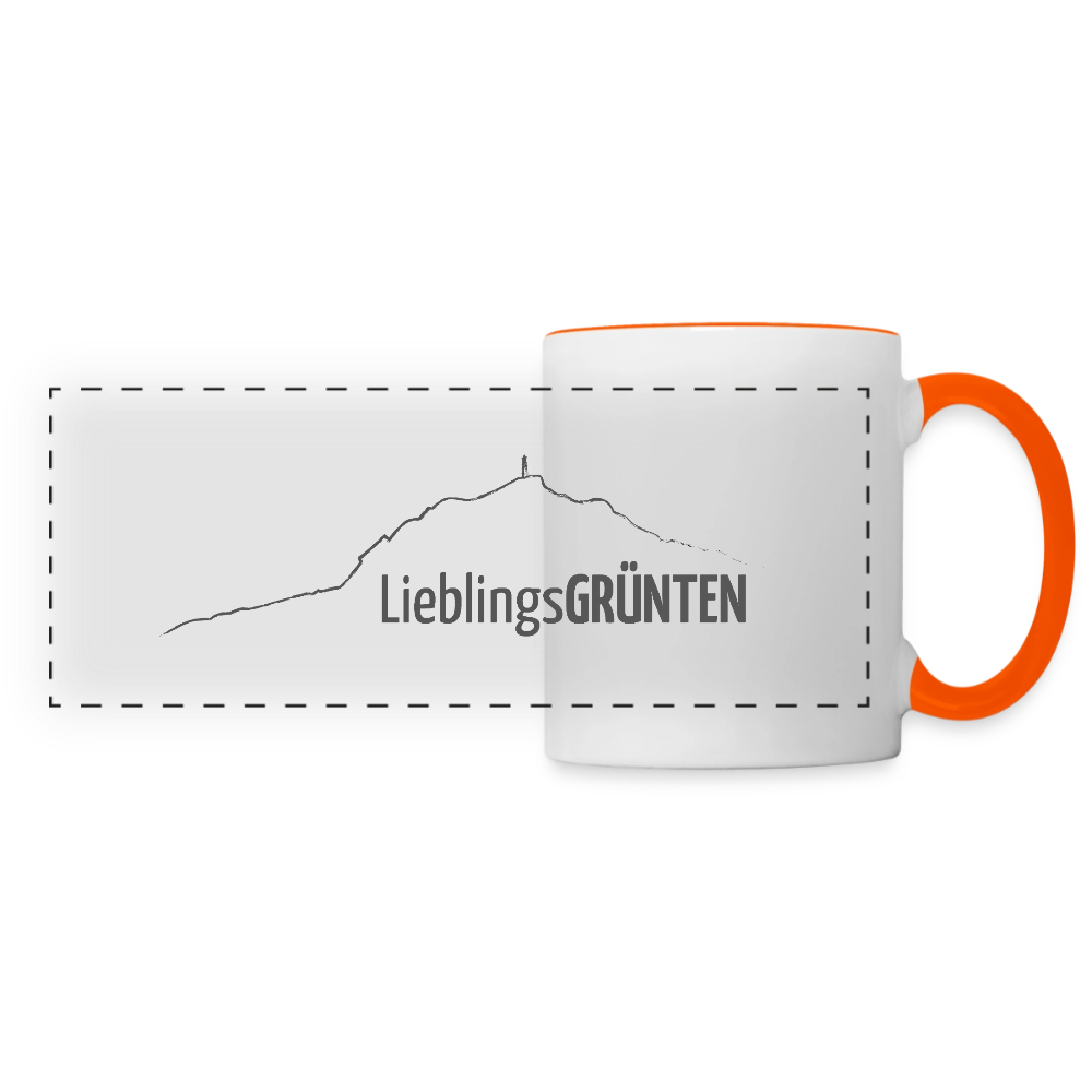 Panoramatasse | LieblingsGRÜNTEN - Weiß/Orange