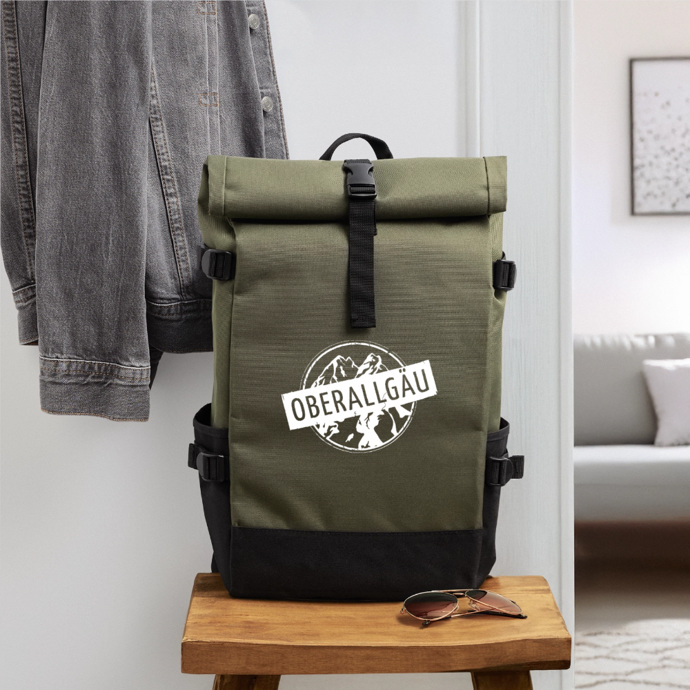 Rolltop Rucksack | OBERALLGÄU - Olive/Schwarz