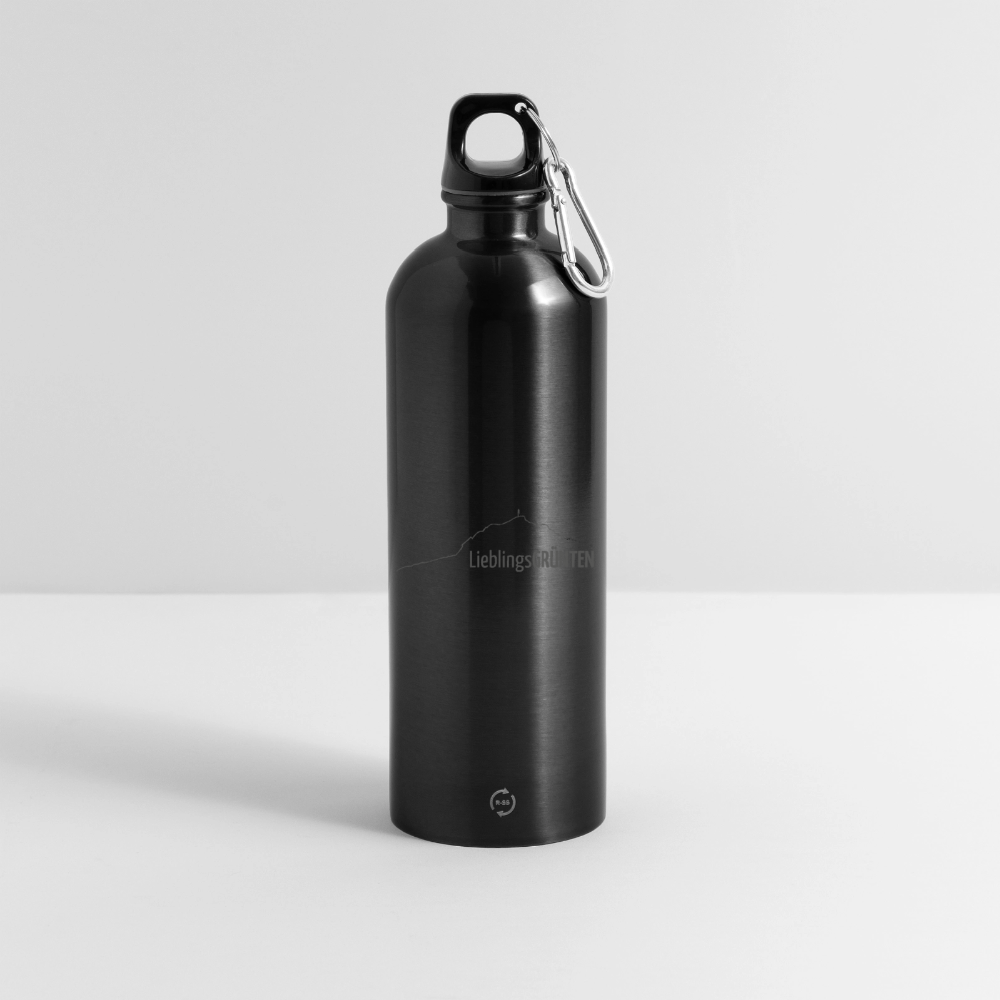 Trinkflasche mit Karabiner 750 ml | LieblingsGRÜNTEN - Schwarz