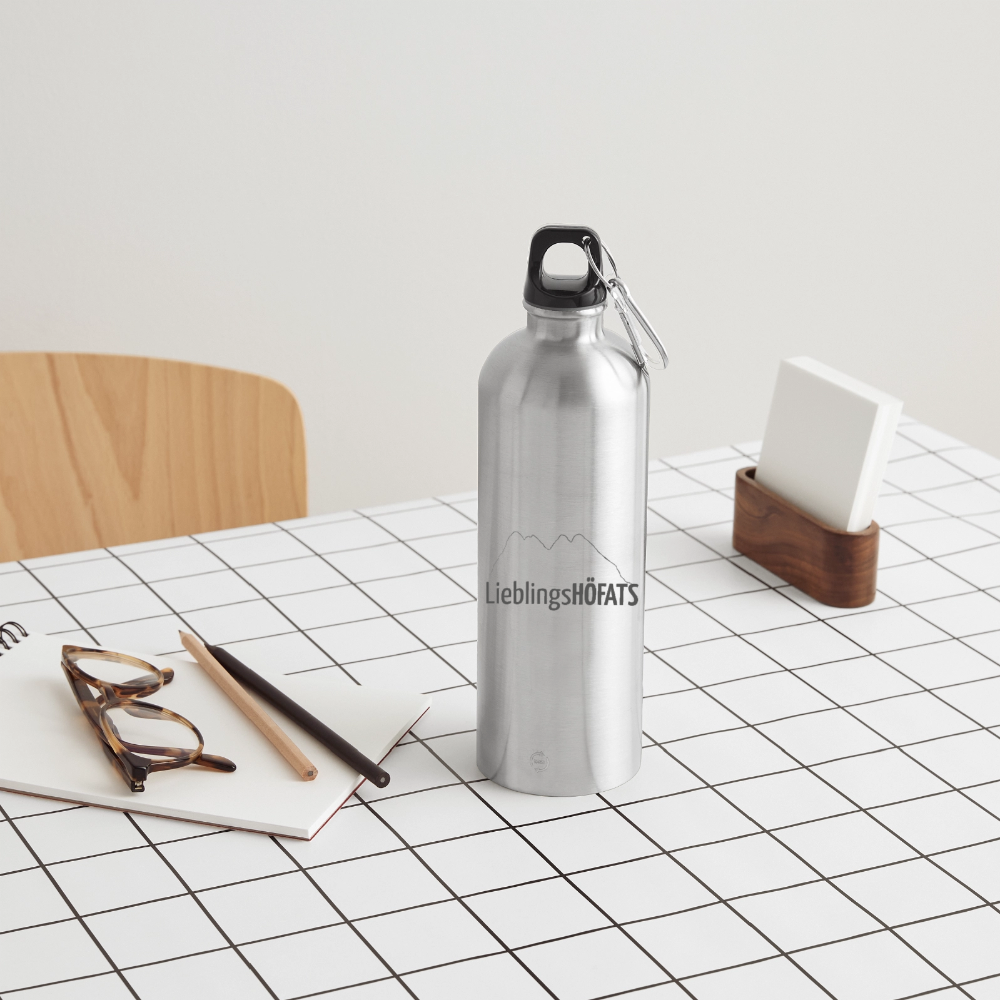 Trinkflasche mit Karabiner 750 ml | LieblingsHÖFATS - Lightsilver