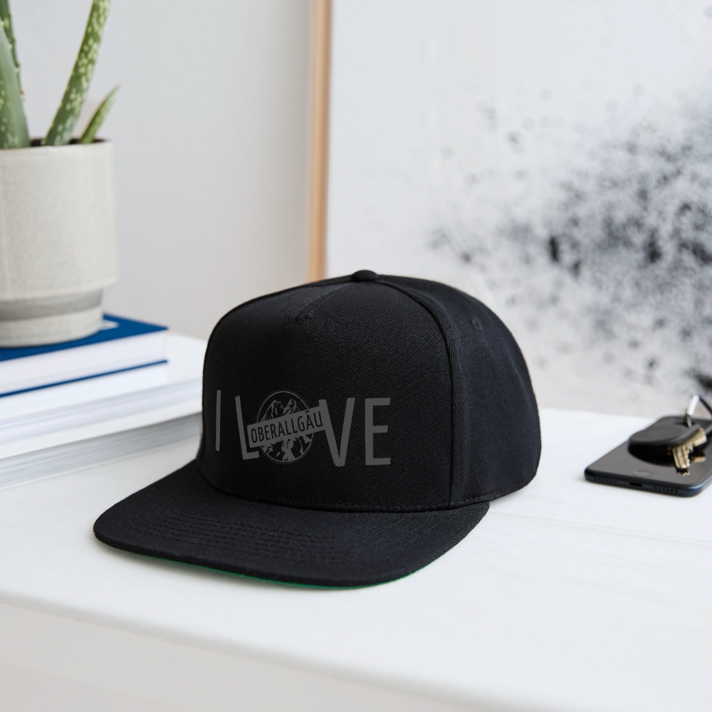 Snapback Cap | I LOVE - Schwarz/Schwarz
