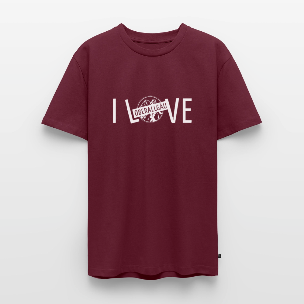 Männer Premium T-Shirt | I LOVE - Burgunderrot