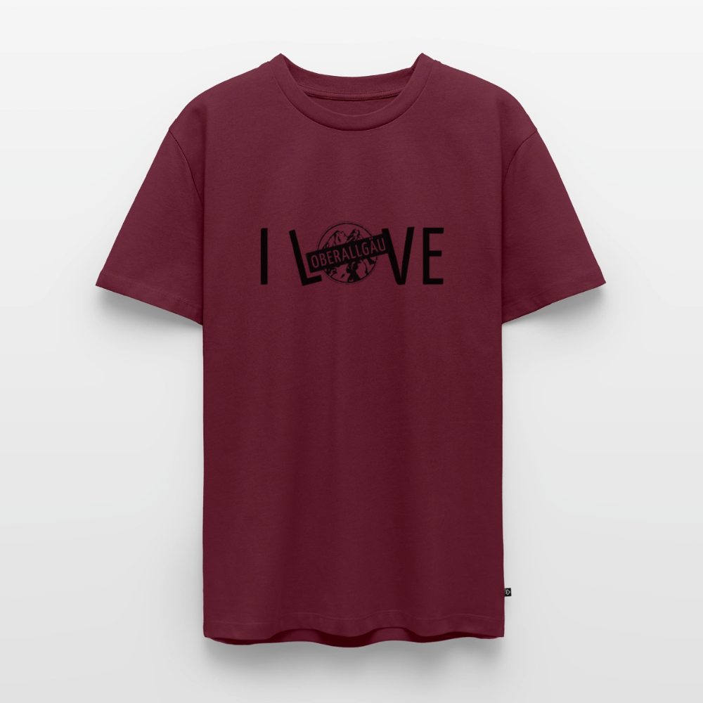 Männer Premium T-Shirt | I LOVE - Burgunderrot