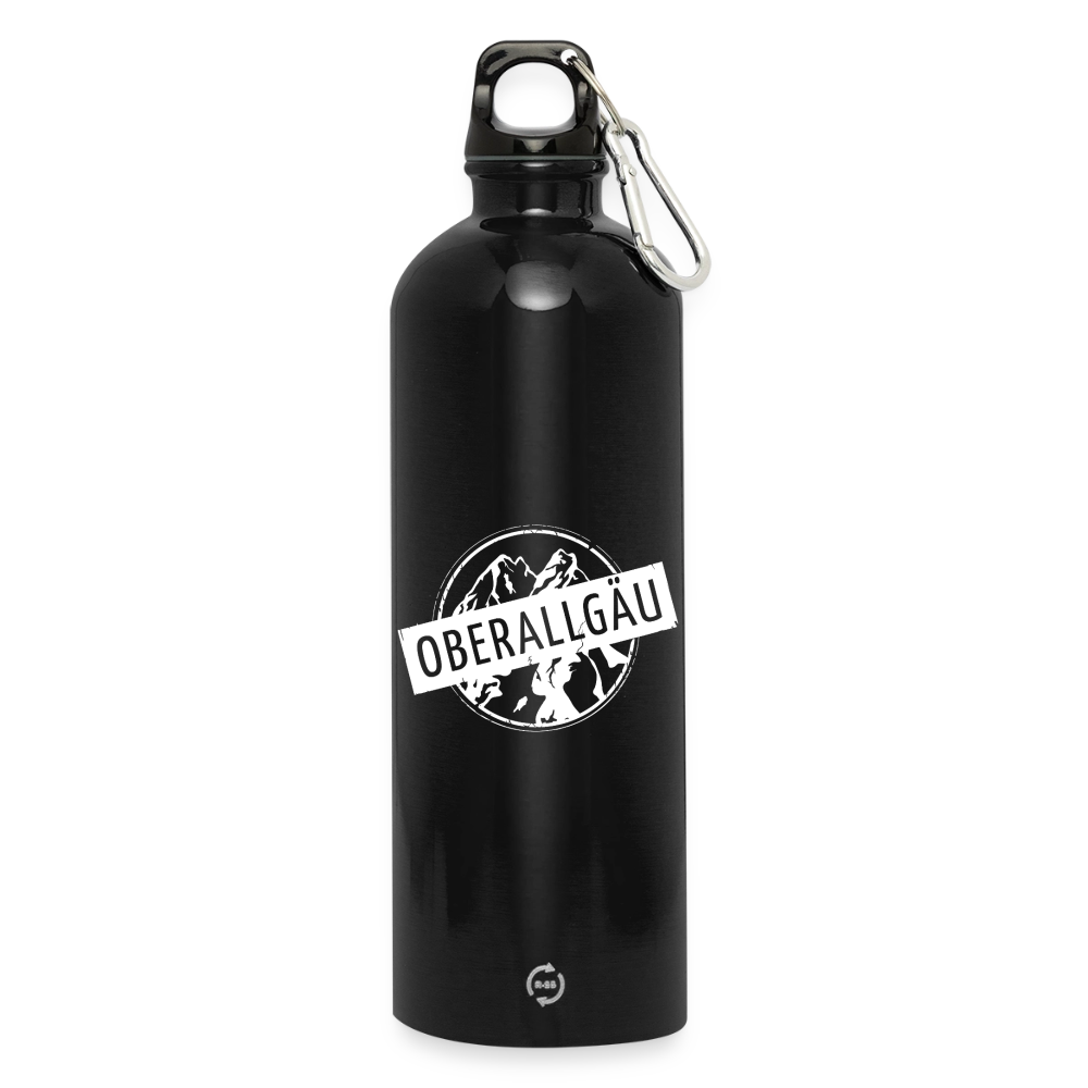 Trinkflasche mit Karabiner 750 ml | OBERALLGÄU - Schwarz