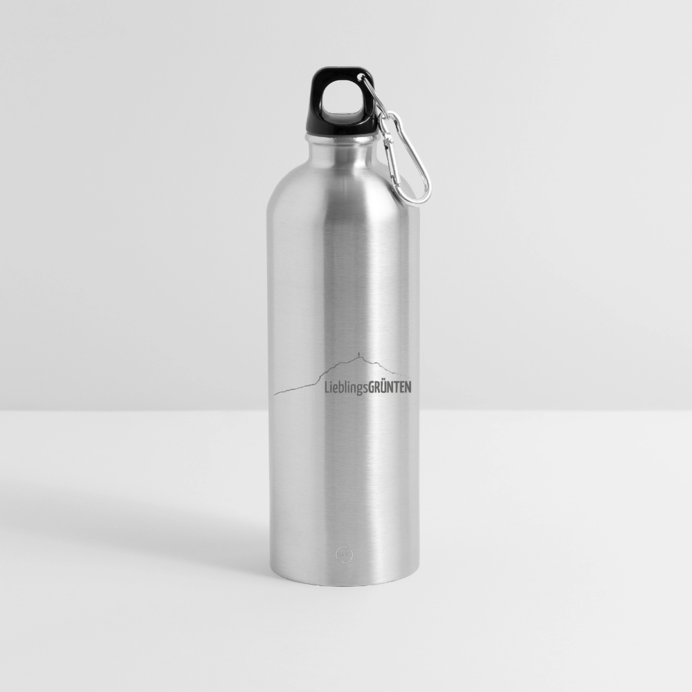 Trinkflasche mit Karabiner 750 ml | LieblingsGRÜNTEN - Lightsilver