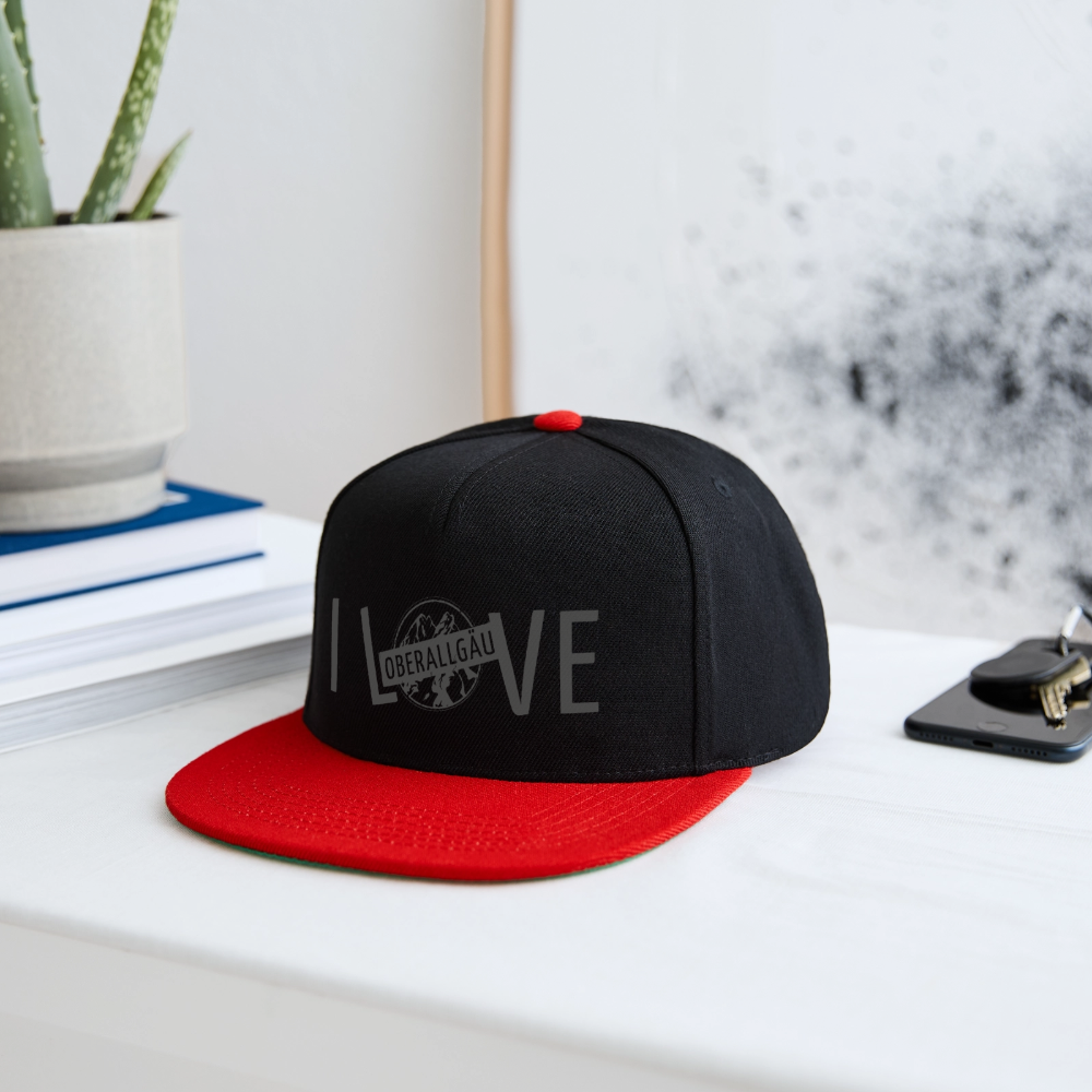 Snapback Cap | I LOVE - Schwarz/Rot