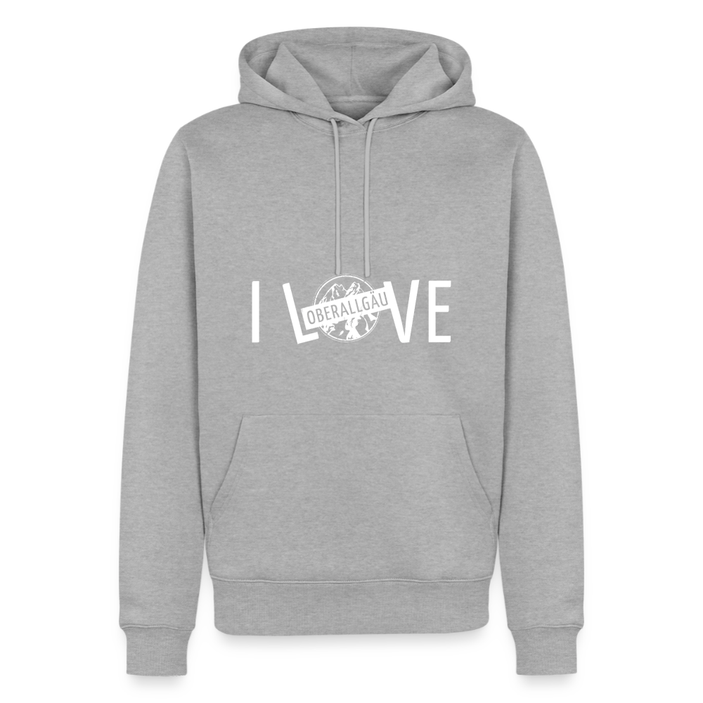 Männer Premium Hoodie | I LOVE - Grau meliert