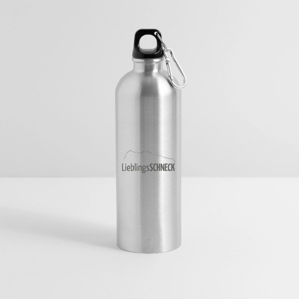 Trinkflasche mit Karabiner 750 ml | LieblingsSCHNECK - Lightsilver