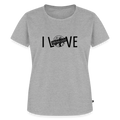 Frauen Premium T-Shirt | I LOVE - Grau meliert