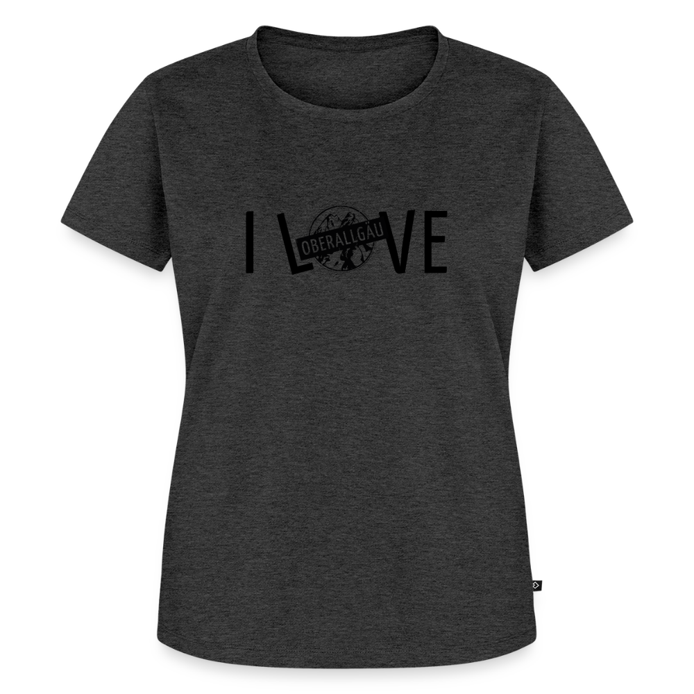 Frauen Premium T-Shirt | I LOVE - Anthrazit meliert