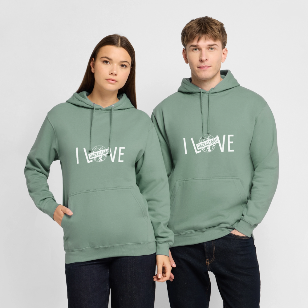 Unisex Hoodie | I LOVE - Graugrün