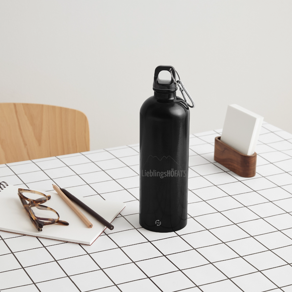 Trinkflasche mit Karabiner 750 ml | LieblingsHÖFATS - Schwarz