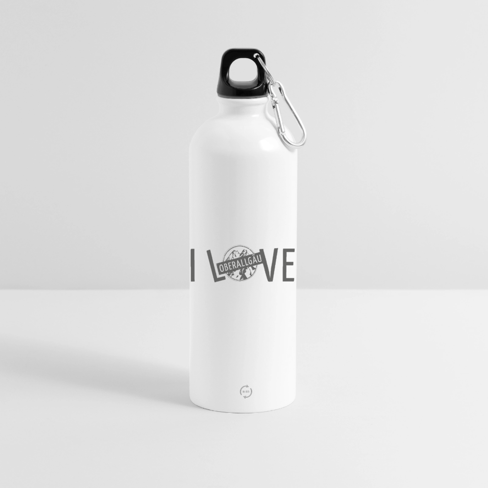 Trinkflasche mit Karabiner 750 ml | I LOVE - Weiß
