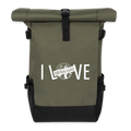 Rolltop Rucksack | I LOVE - Olive/Schwarz