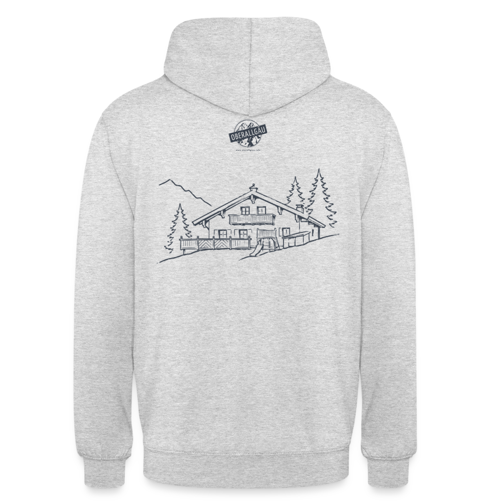 Unisex Hoodie | Untere Ochsenalpe - Hellgrau meliert