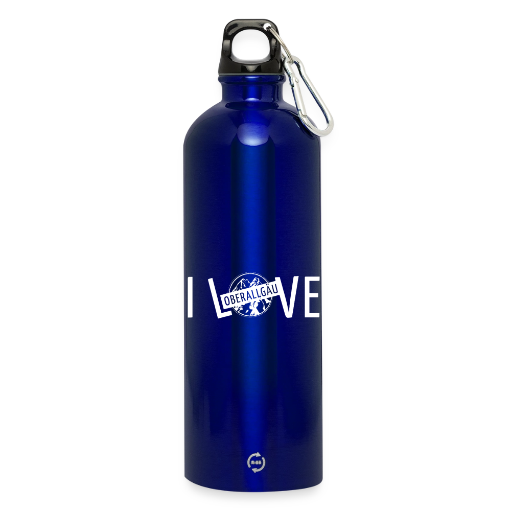 Trinkflasche mit Karabiner 750 ml | I LOVE - Königsblau