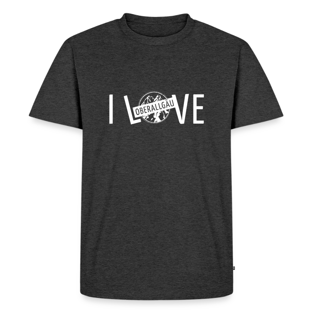 Männer Premium T-Shirt | I LOVE - Anthrazit meliert