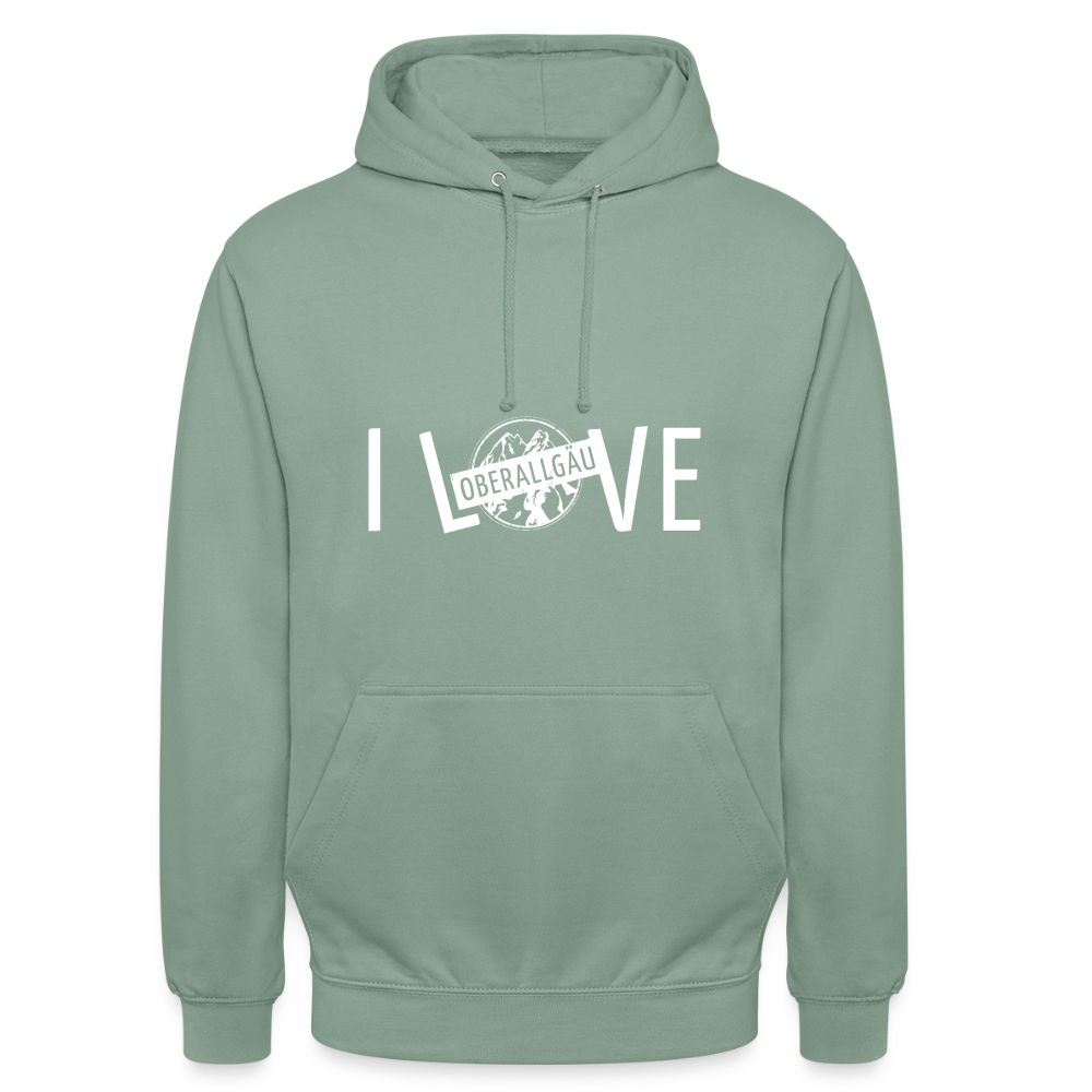Unisex Hoodie | I LOVE - Graugrün