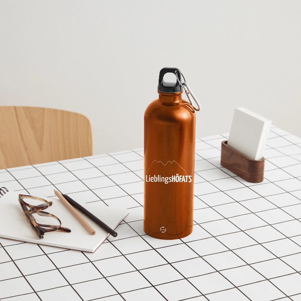 Trinkflasche mit Karabiner 750 ml | LieblingsHÖFATS - Orange