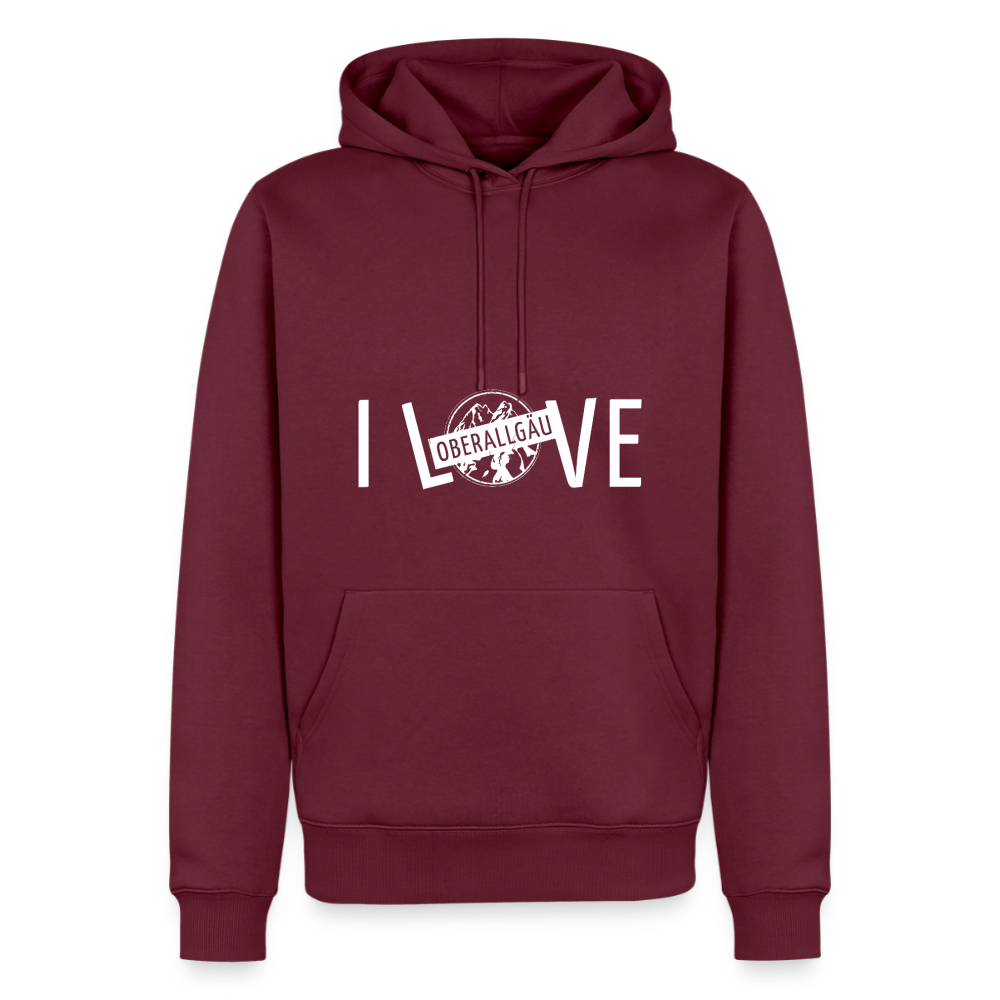 Männer Premium Hoodie | I LOVE - Burgunderrot