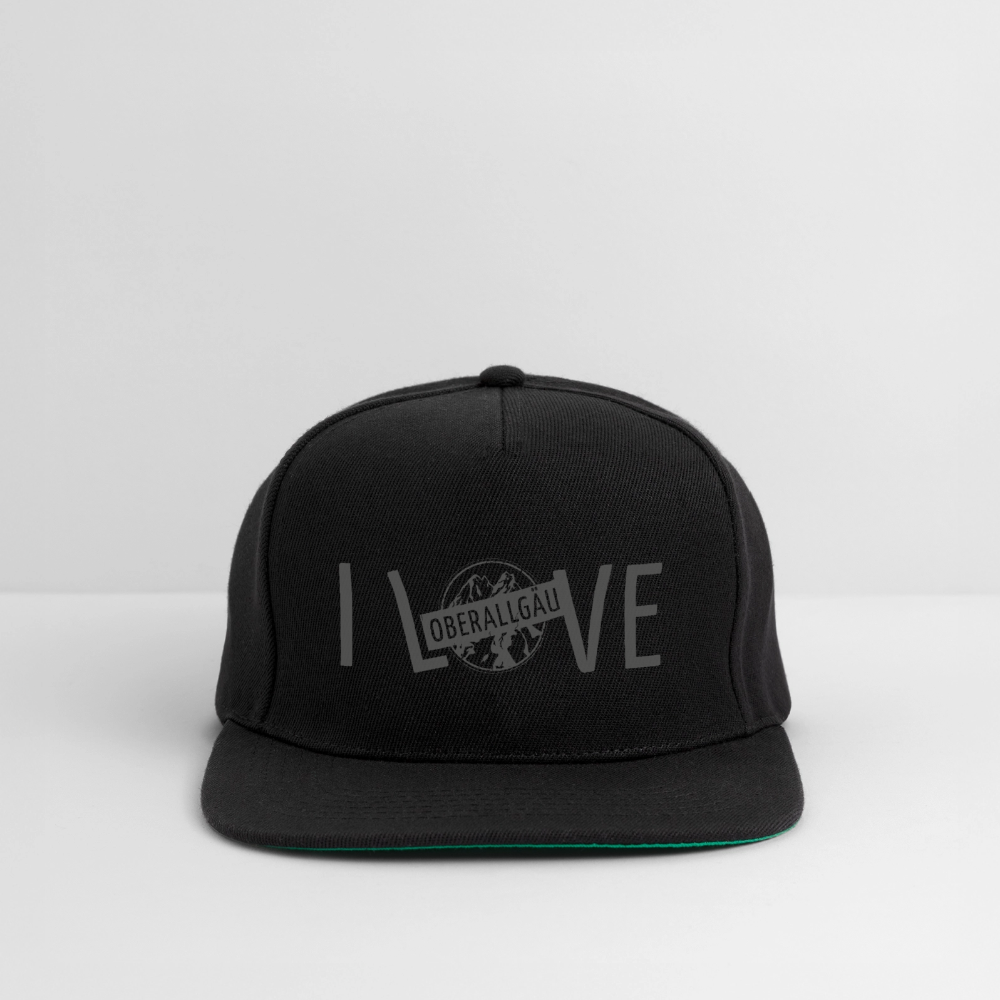 Snapback Cap | I LOVE - Schwarz/Schwarz