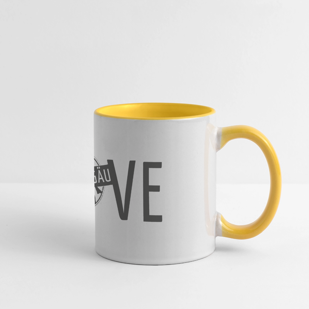 Panoramatasse | I LOVE - Weiß/Gelb