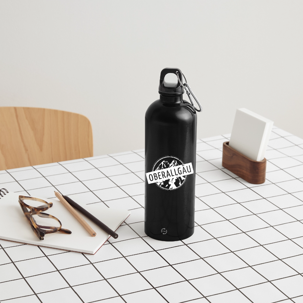 Trinkflasche mit Karabiner 750 ml | OBERALLGÄU - Schwarz