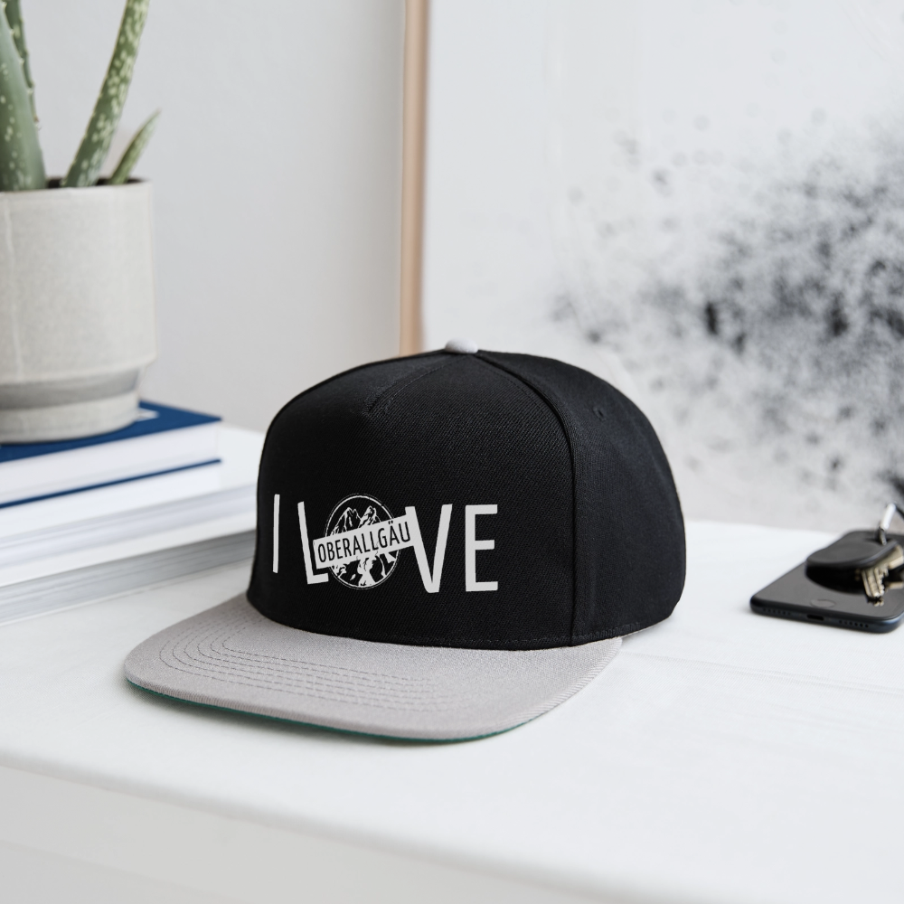 Snapback Cap | I LOVE - Schwarz/Grau