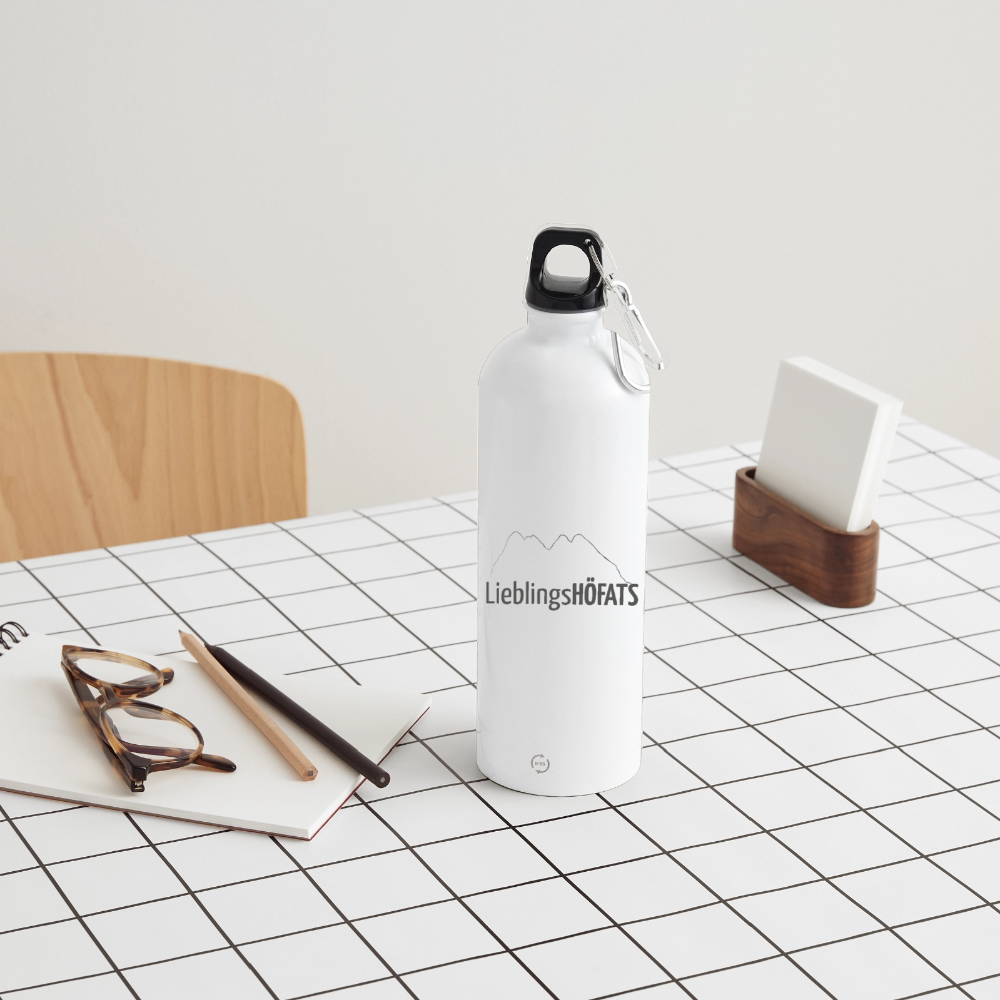 Trinkflasche mit Karabiner 750 ml | LieblingsHÖFATS - Weiß