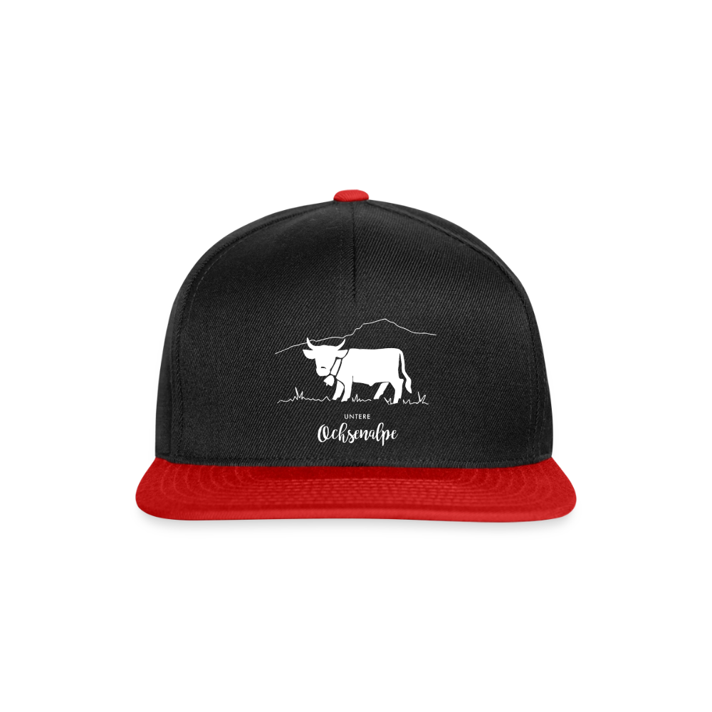 Snapback Cap | Untere Ochsenalpe - Schwarz/Rot