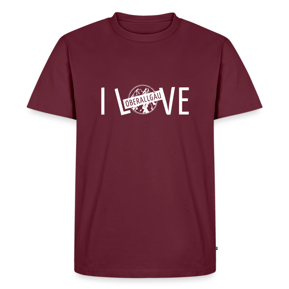 Männer Premium T-Shirt | I LOVE - Burgunderrot
