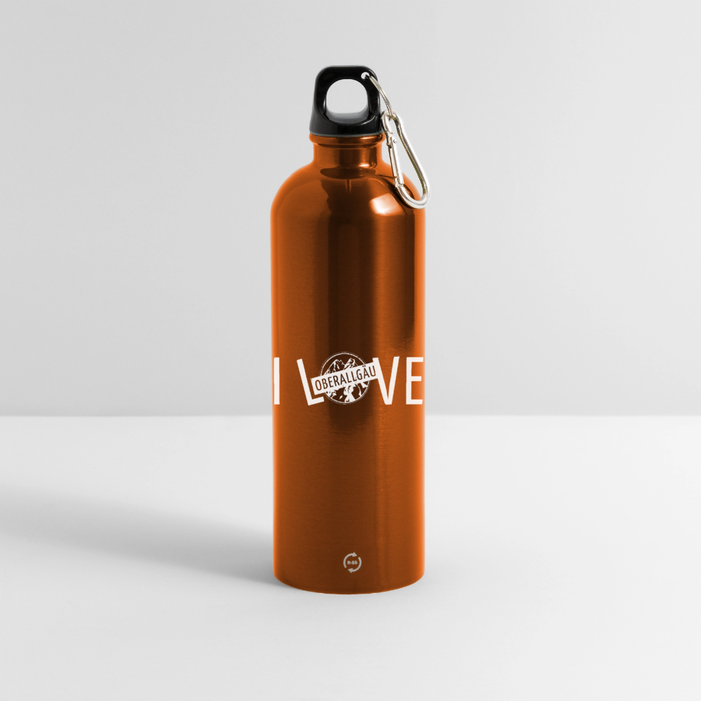 Trinkflasche mit Karabiner 750 ml | I LOVE - Orange