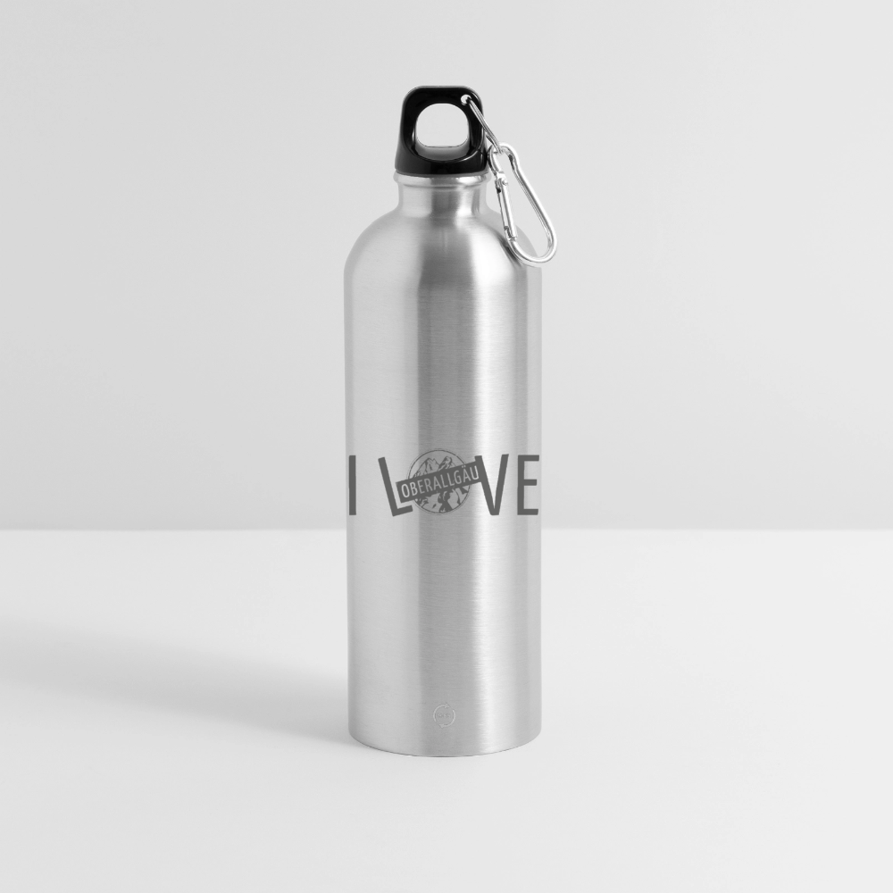 Trinkflasche mit Karabiner 750 ml | I LOVE - Lightsilver