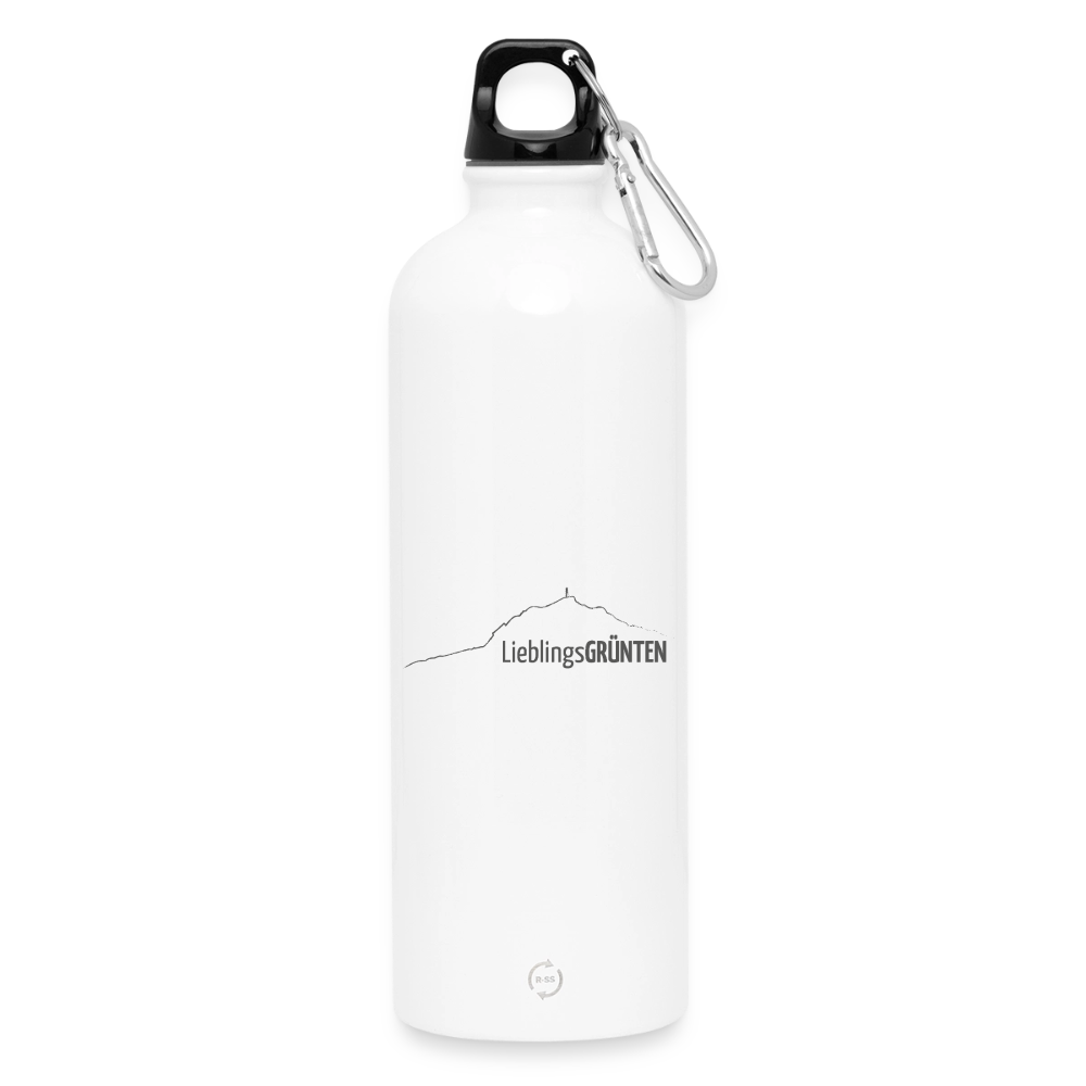 Trinkflasche mit Karabiner 750 ml | LieblingsGRÜNTEN - Weiß