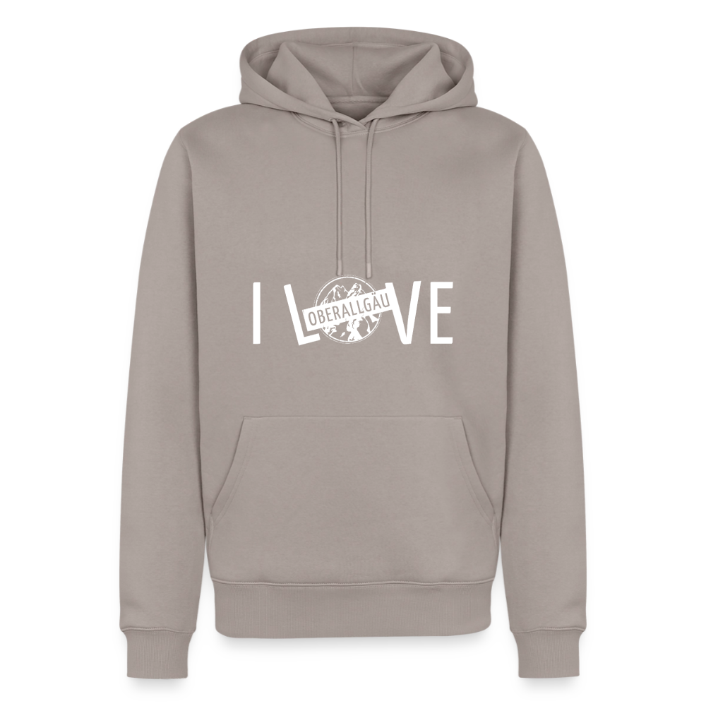 Männer Premium Hoodie | I LOVE - Taupe