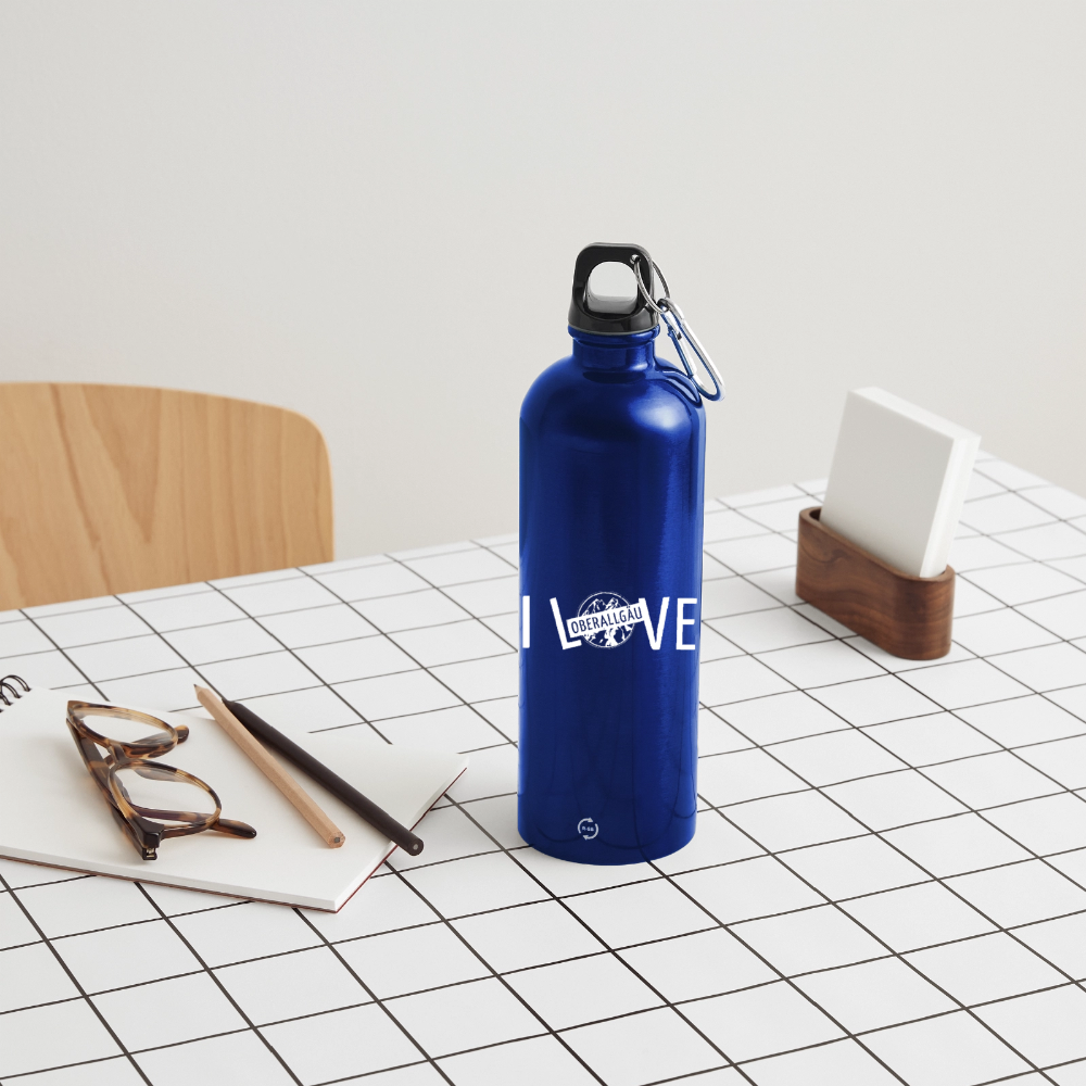 Trinkflasche mit Karabiner 750 ml | I LOVE - Königsblau