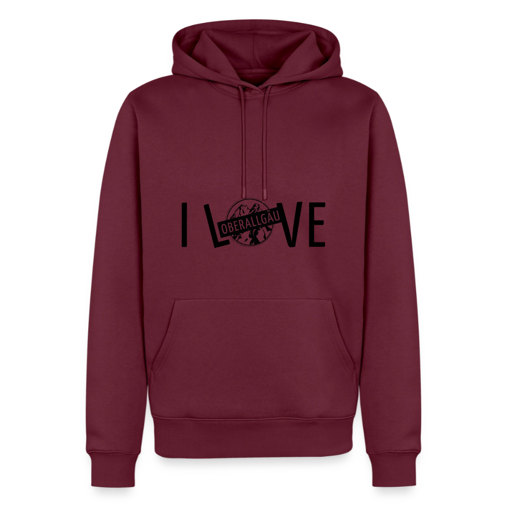 Männer Premium Hoodie | I LOVE - Burgunderrot