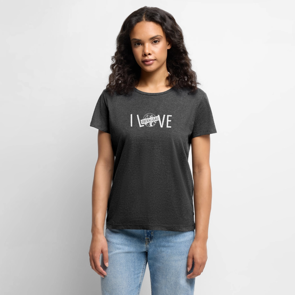 Frauen Premium T-Shirt | I LOVE - Anthrazit meliert