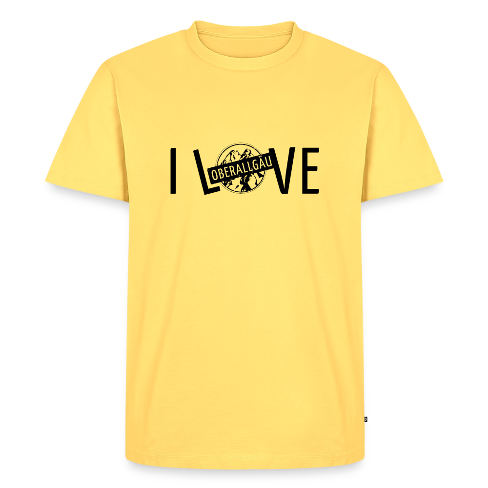 Männer Premium T-Shirt | I LOVE - Pastellgelb