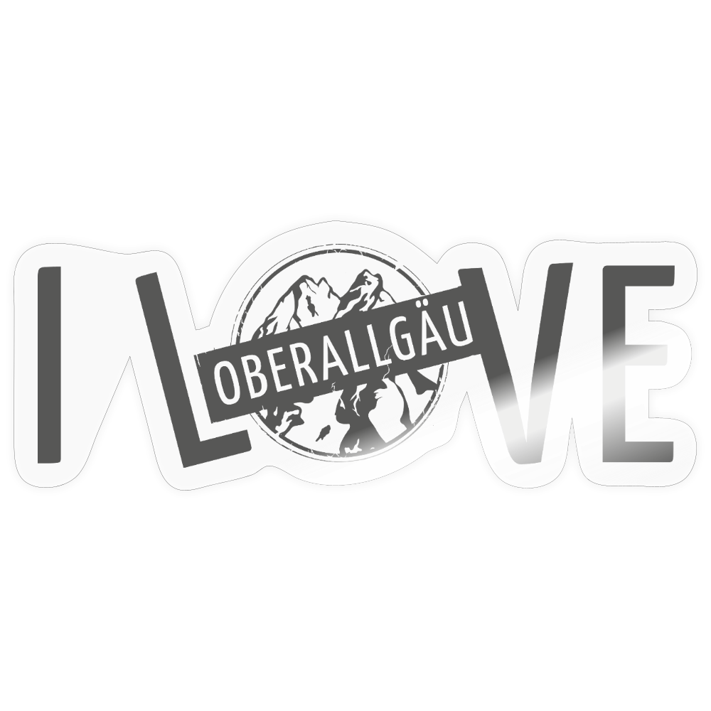 Sticker Größe S (10 x 10 cm) | I LOVE - Transparent glänzend