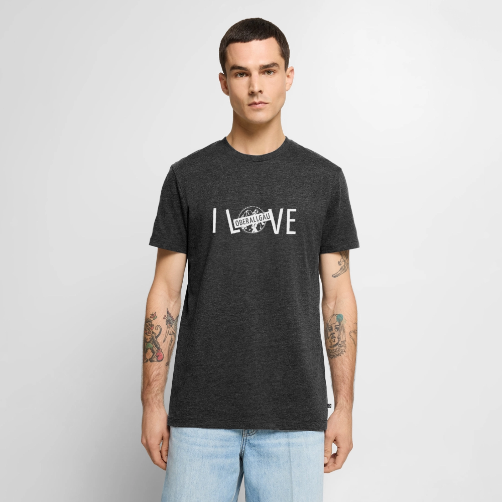 Männer Premium T-Shirt | I LOVE - Anthrazit meliert