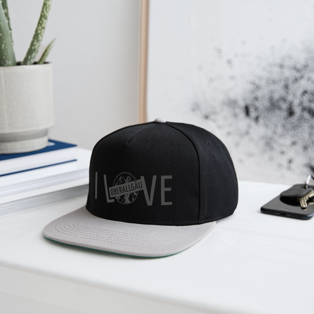 Snapback Cap | I LOVE - Schwarz/Grau