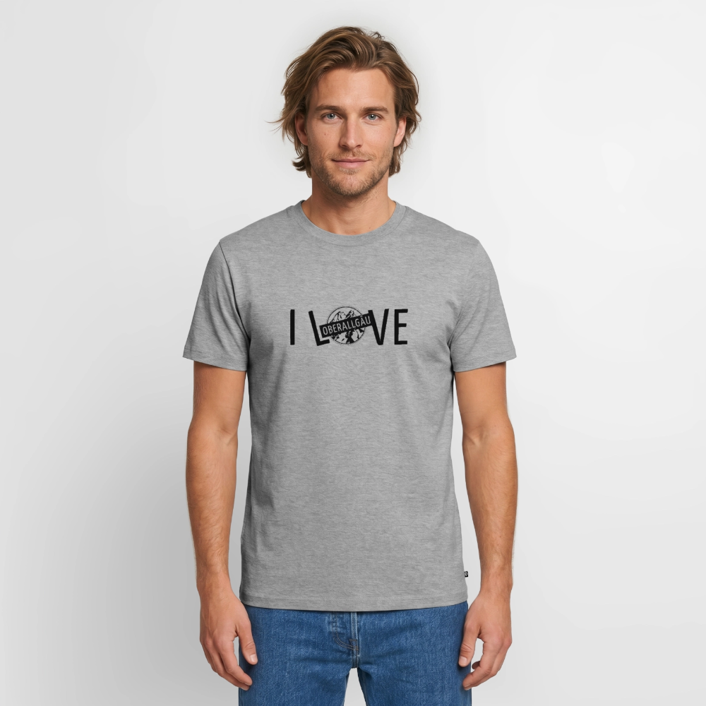 Männer Premium T-Shirt | I LOVE - Grau meliert